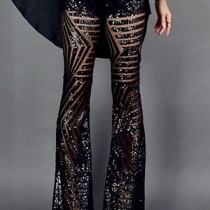 Sheniss  sequin bellbottoms